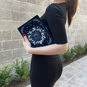 Unique Clutch from Ukrainian brand. | Dark blue velvet| Unique piece
